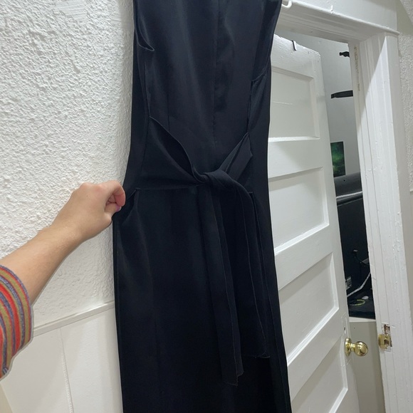 Black shift dress with tie waist - Picture 5 of 7